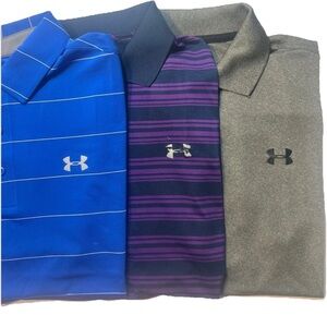 Lot of 3 Under Armour loose Heat Gear Men's Polo shirts M